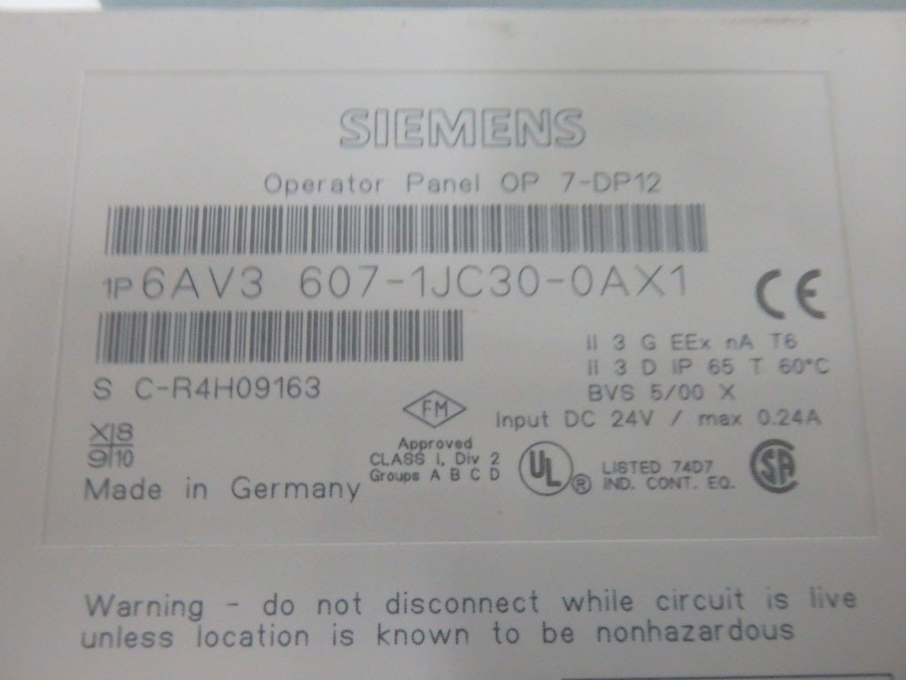 SIEMENS 6AV3607-1JC30-0AX1
