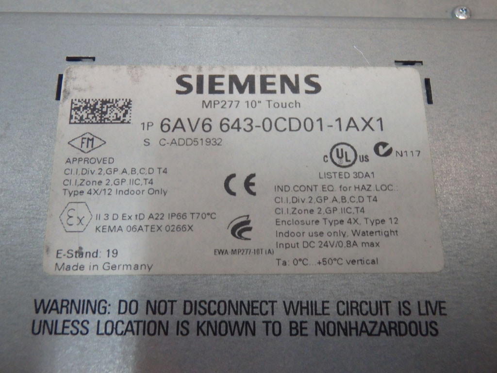 SIEMENS 6AV6643-0CD01-1AX1