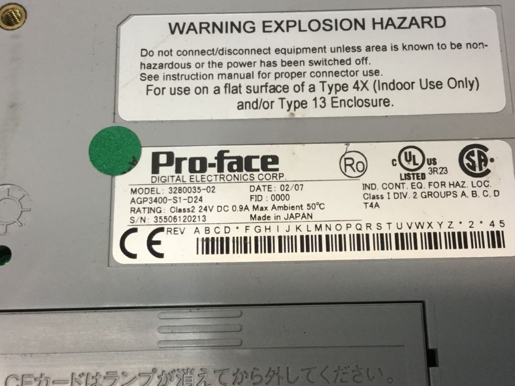 PROFACE  AGP3400-S1-D24