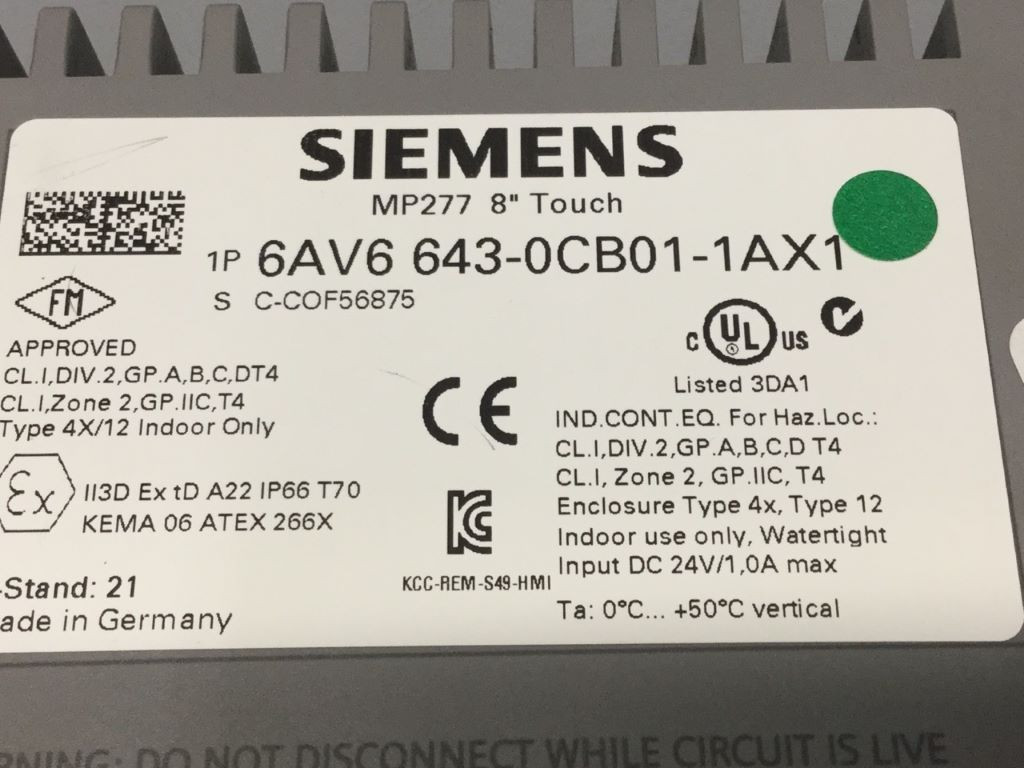 SIEMENS 6AV6643-0CB01-1AX1