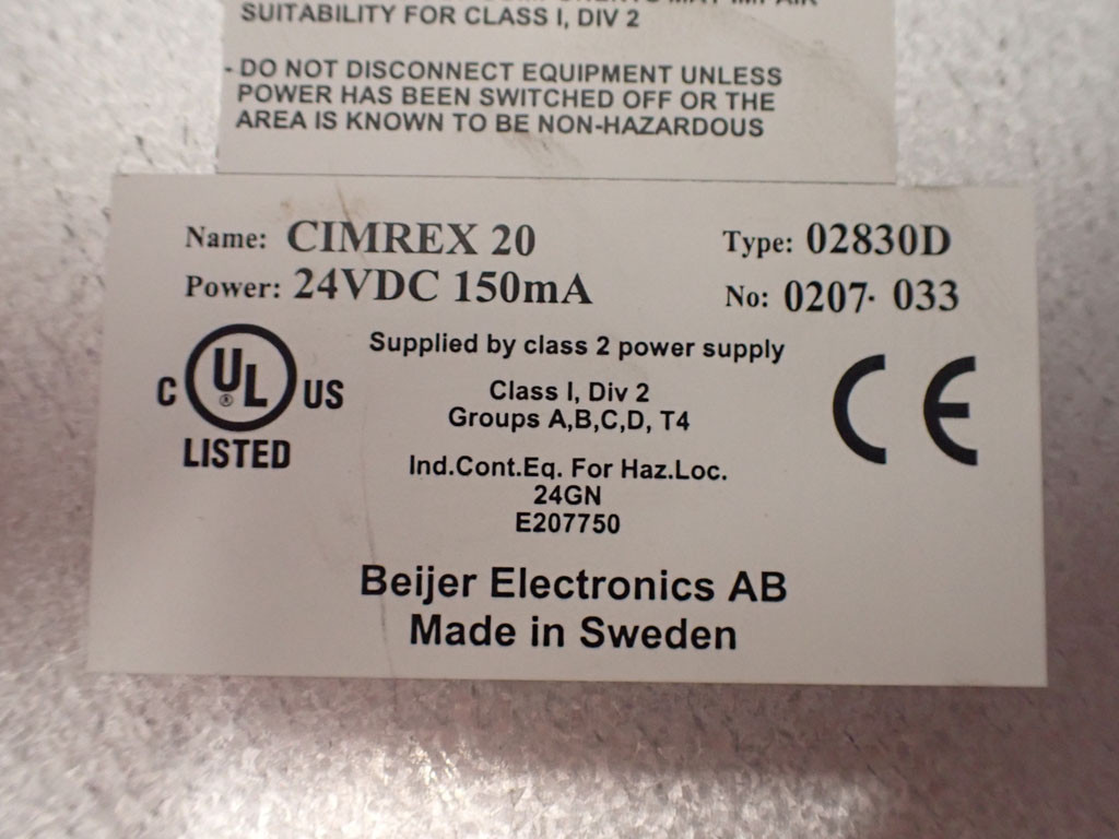 BEIJER ELECTRONICS AB CIMREX20