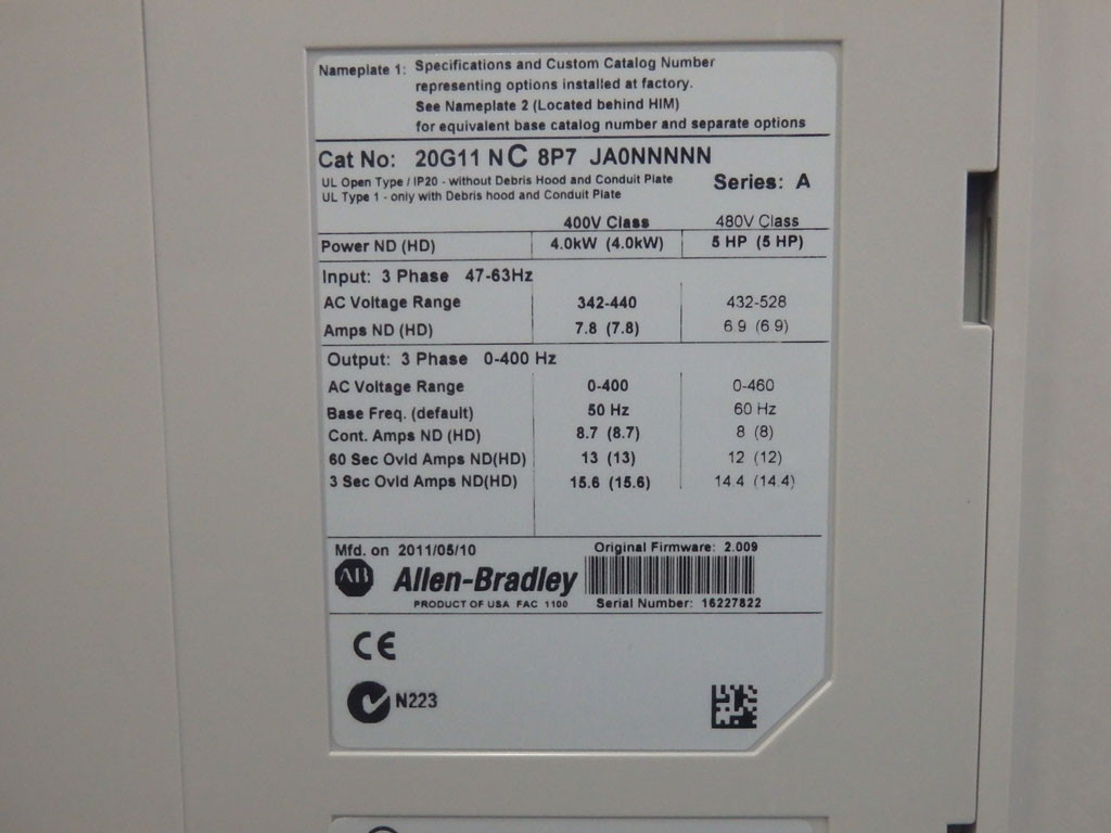 ALLEN-BRADLEY 20G11NC8P7