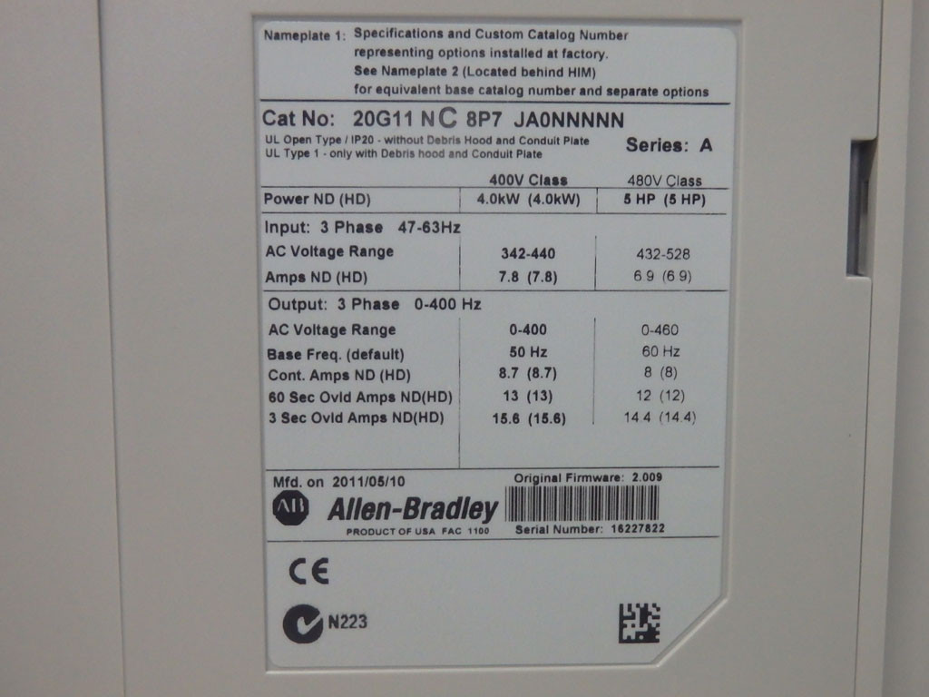 ALLEN-BRADLEY 20G11NC8P7