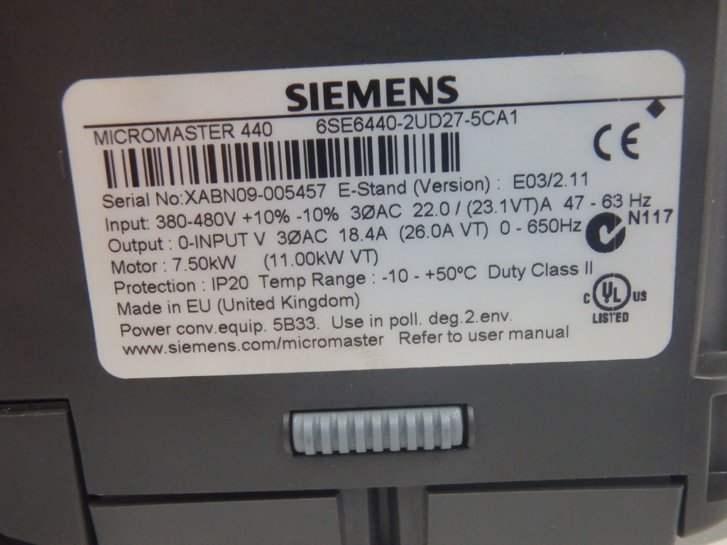 SIEMENS 6SE6440-2UD27-5CA1