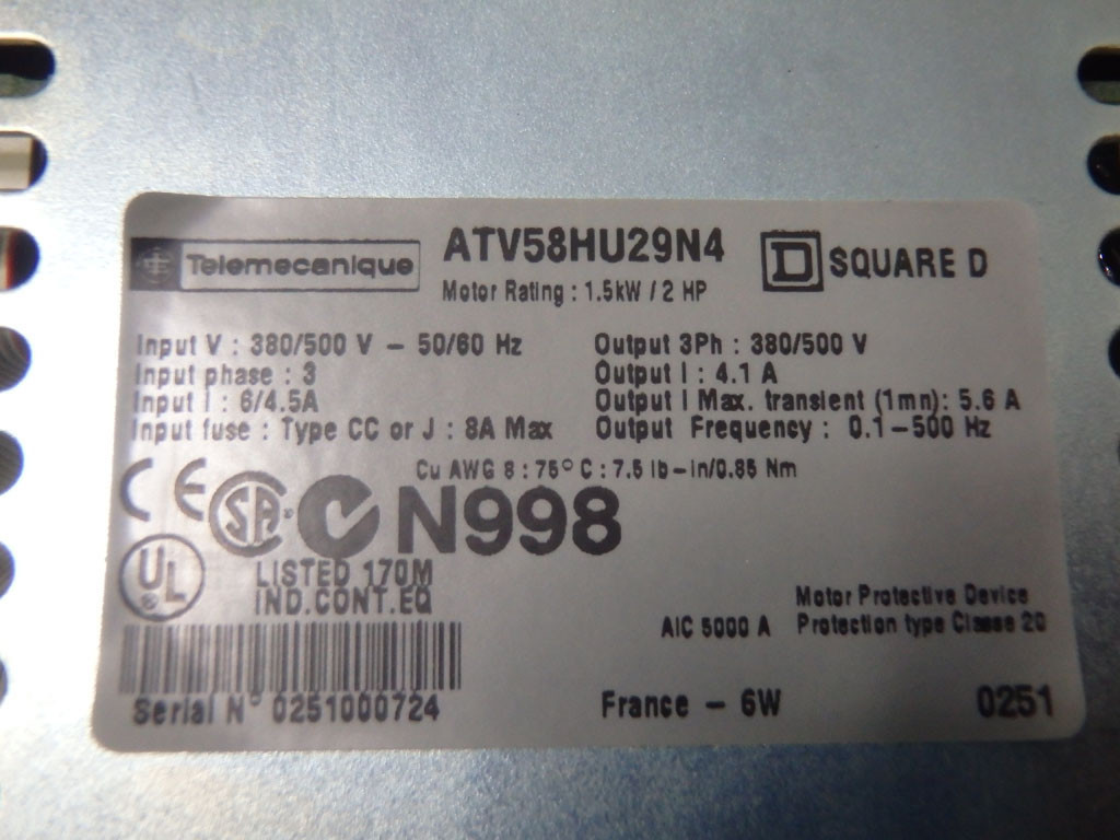 TÉLÉMÉCANIQUE  ATV58HU29N4