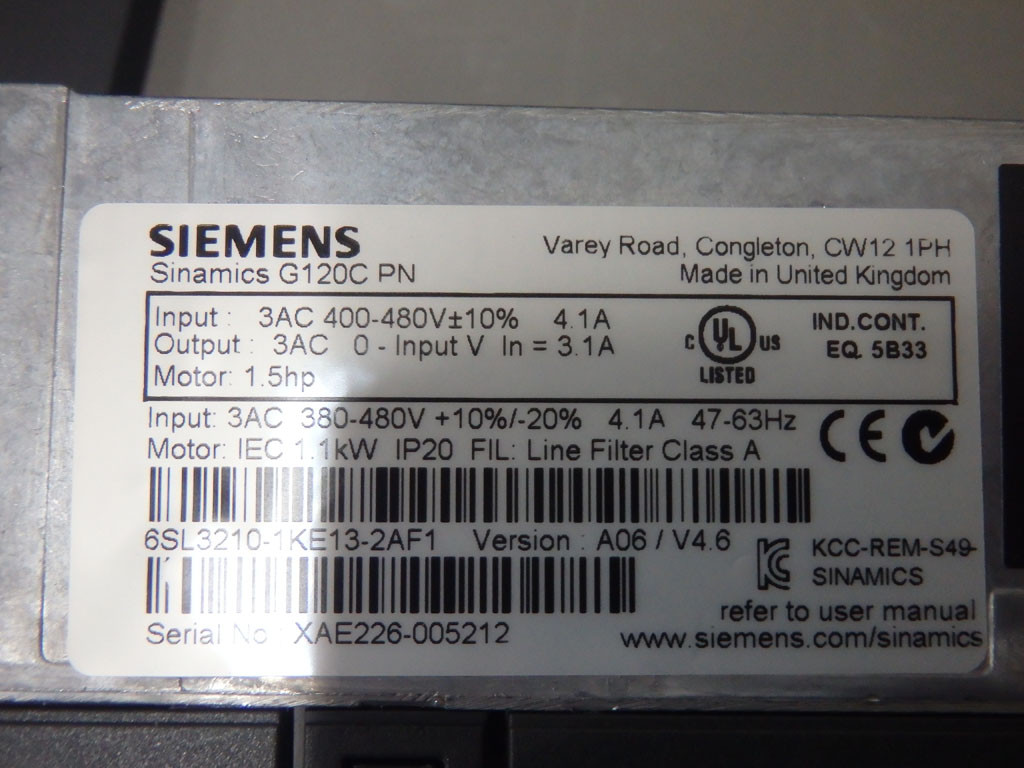 SIEMENS 6SL3210-1KE13-2AF1