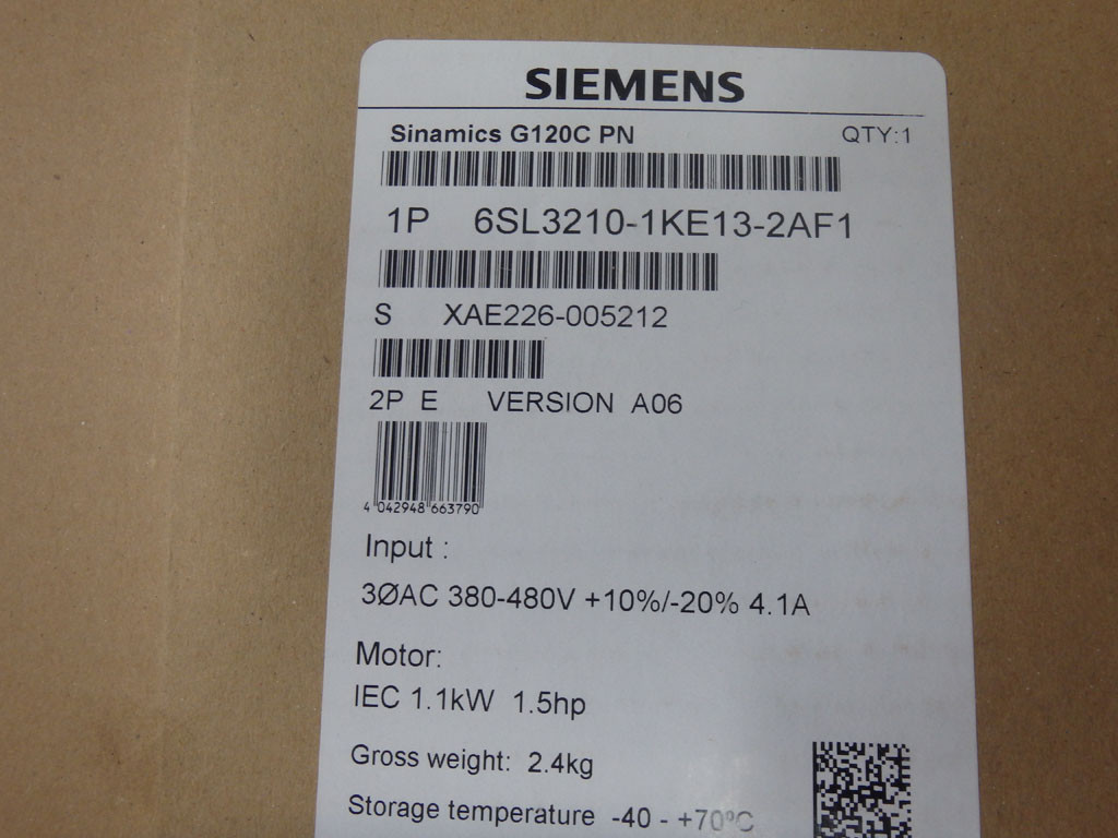 SIEMENS 6SL3210-1KE13-2AF1