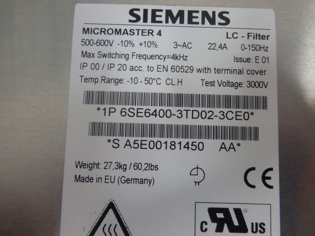 SIEMENS 6SE6400-3TD02-3CE0