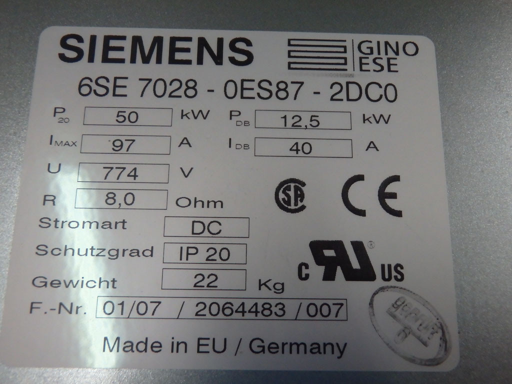 SIEMENS 6SE7028-0ES87-2DC0