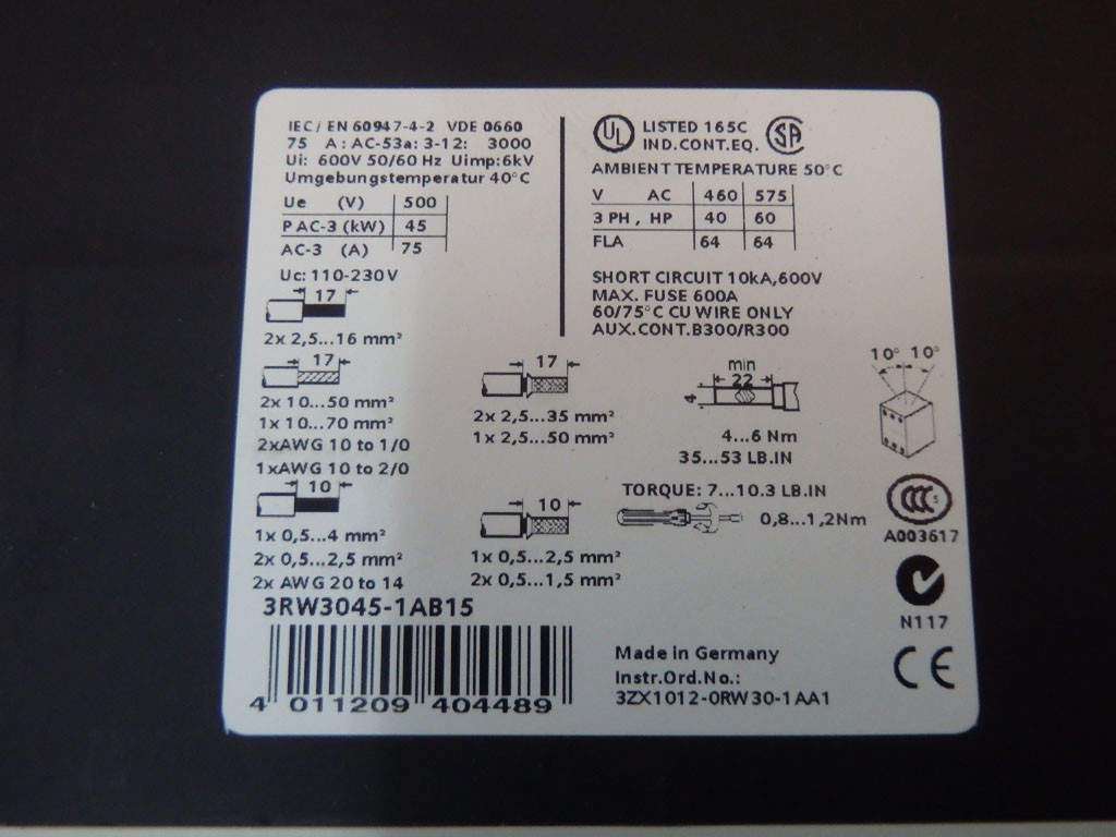 SIEMENS 3RW3045-1AB15