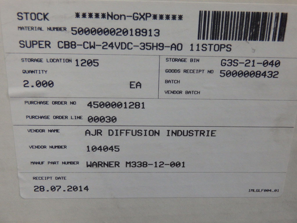 WARNER ELECTRIC M338-12-001