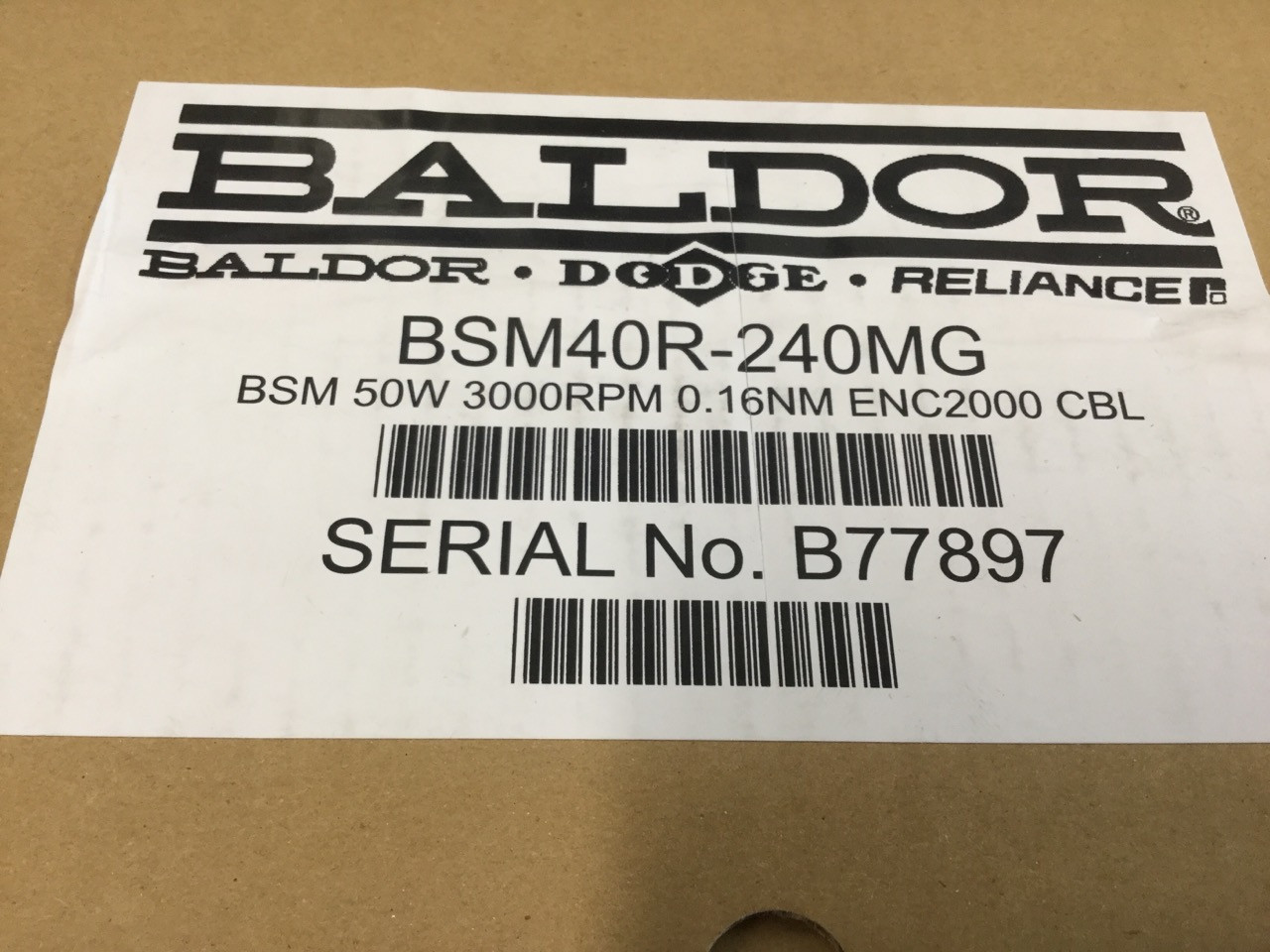 BALDOR BSM40R-240MG