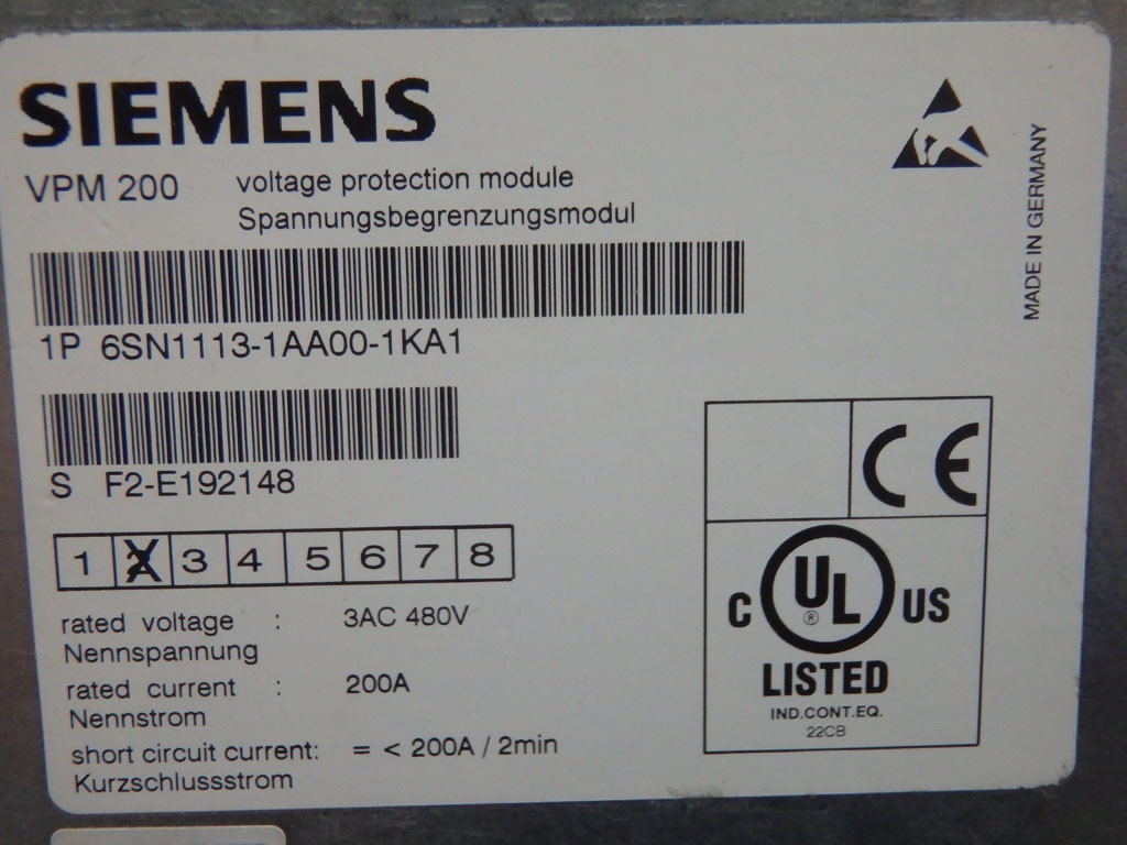 SIEMENS 6SN1113-1AA00-1KA1