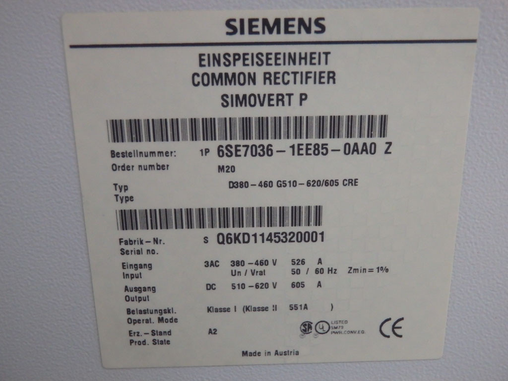 SIEMENS 6SE7036-1EE85-0AA0-Z