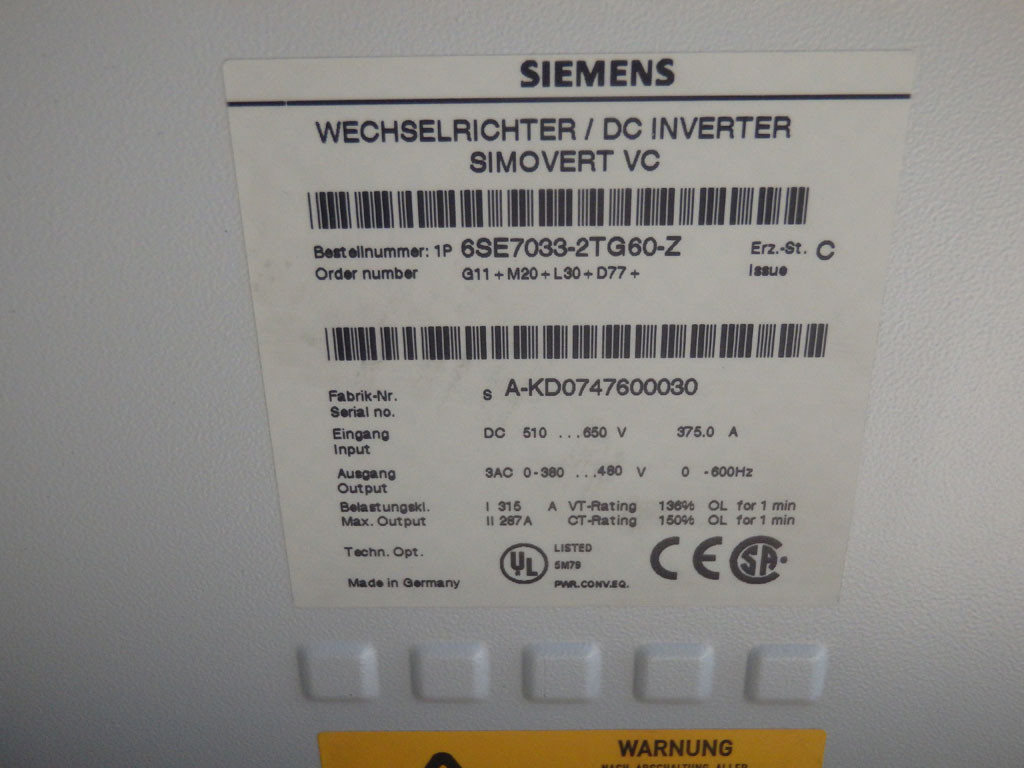 SIEMENS 6SE7033-2TG60