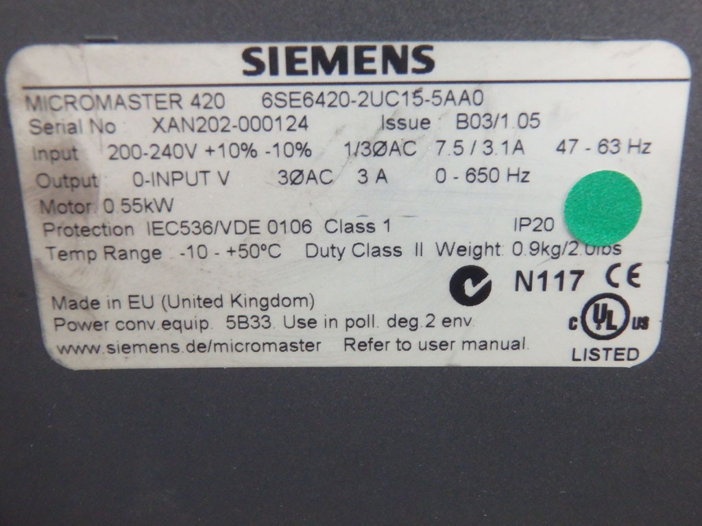 SIEMENS 6SE6420-2UC15-5AA0