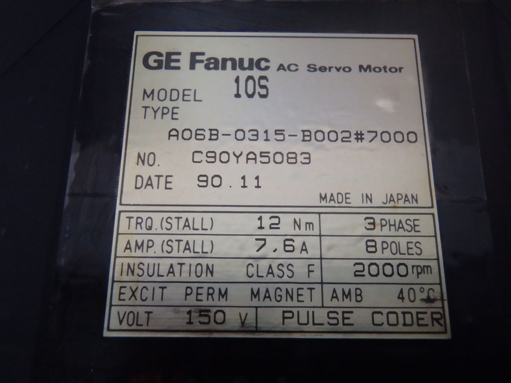GE FANUC A06B-0315-B002-7000S10