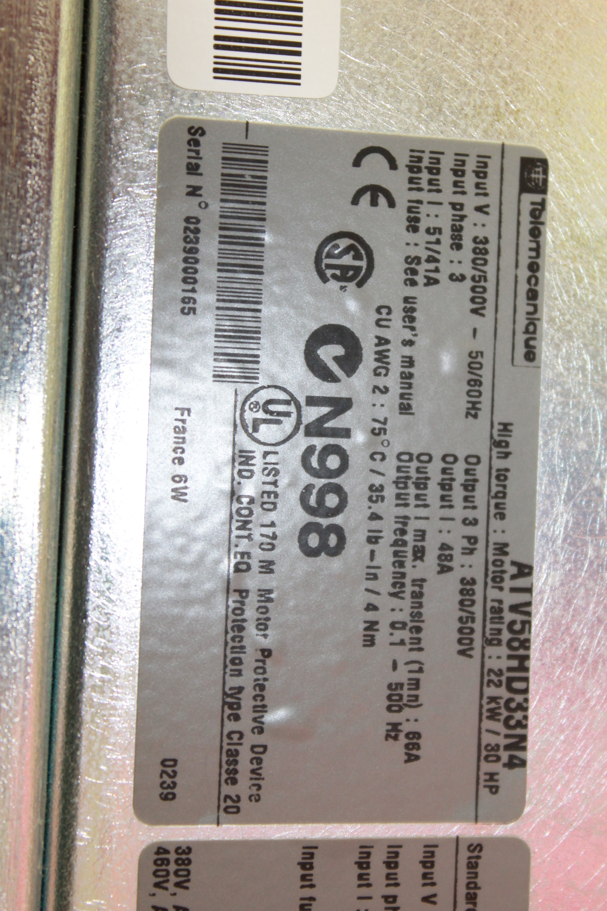 TÉLÉMÉCANIQUE  ATV58HD33N4