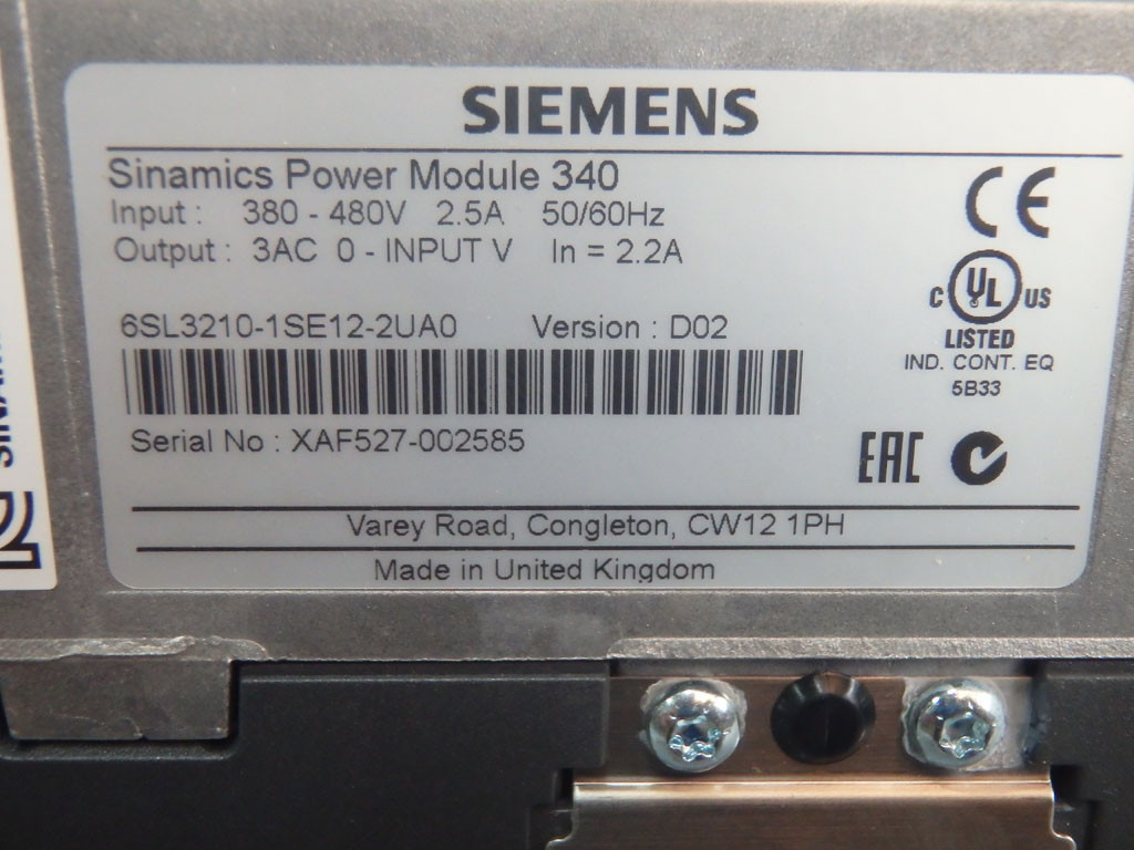 SIEMENS 6SL3210-1SE12-2UA0