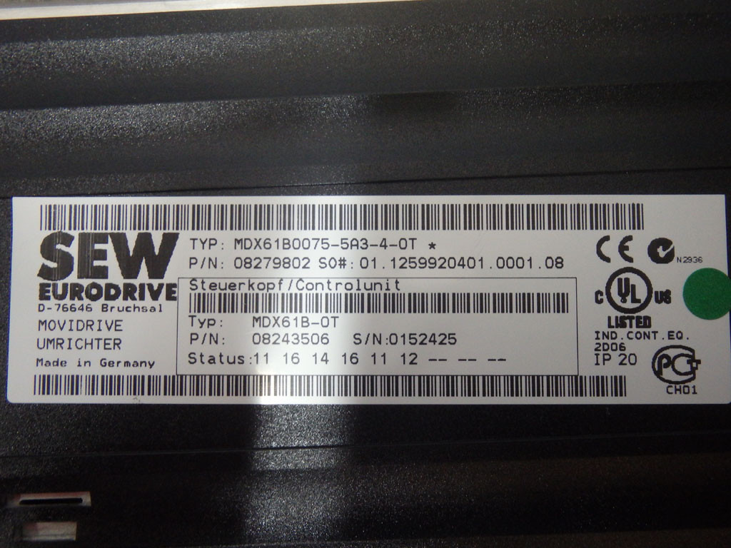 SEW-EURODRIVE MDX61B0075-5A3-4-0T