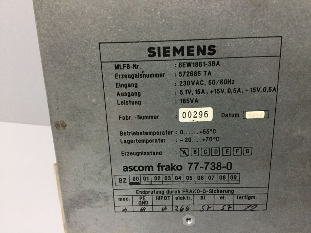 SIEMENS 6EW1861-3BA