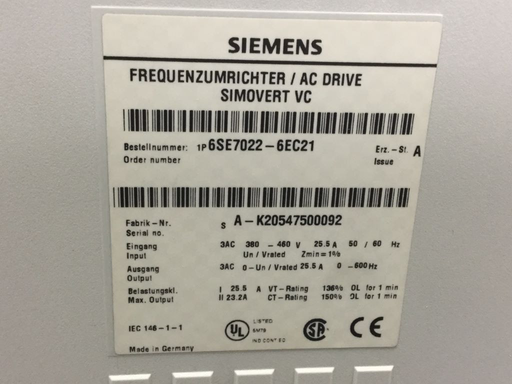 SIEMENS 6SE7022-6EC21
