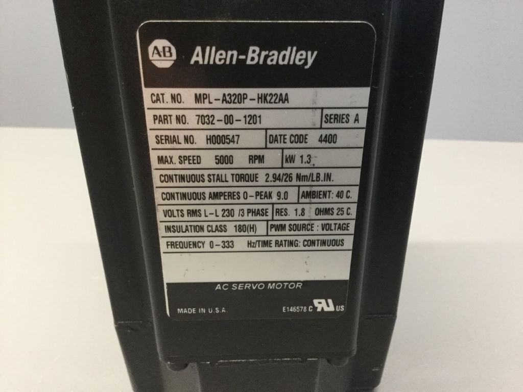 ALLEN-BRADLEY MPL-A320P-HK22AA