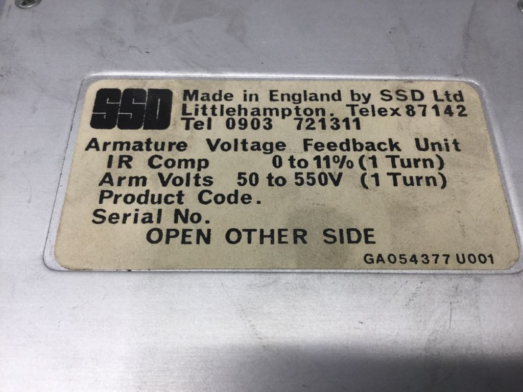 SSD ARMATUREVOLTAGEFEEDBACK