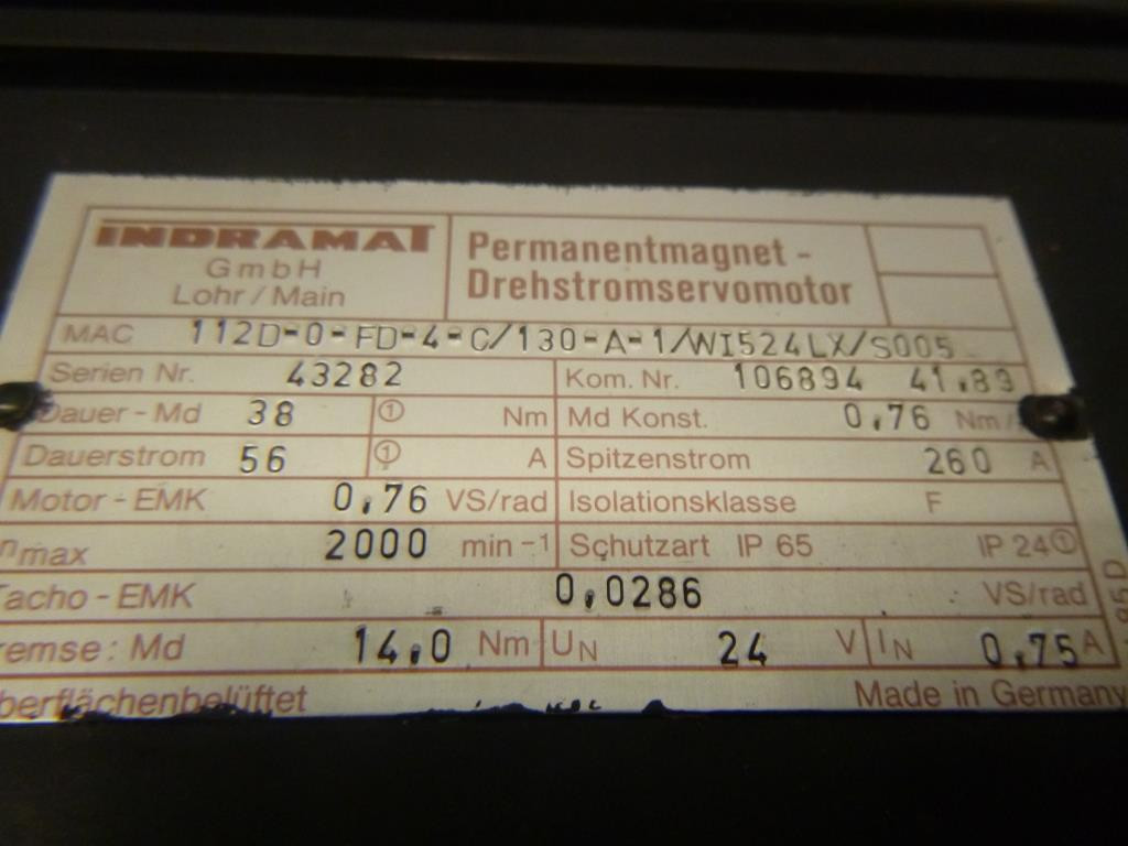 INDRAMAT MAC112D-0-FD-4-C/130-A-1/WI524LX/S005