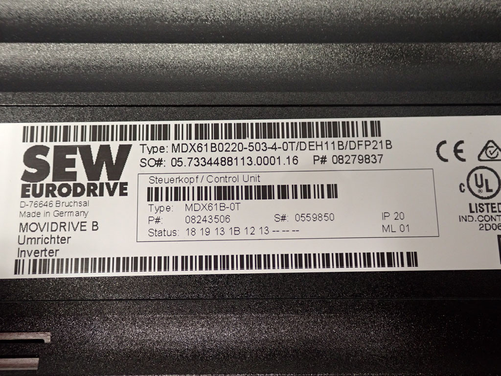 SEW-EURODRIVE MDX61B0220-503-4-0TDEH11B/DFP21B