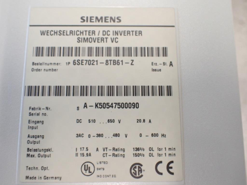 SIEMENS 6SE7021-8TB61