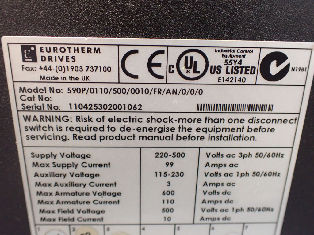 EUROTHERM DRIVES 590P/0110/500/0010/FR/AN/0/0/0