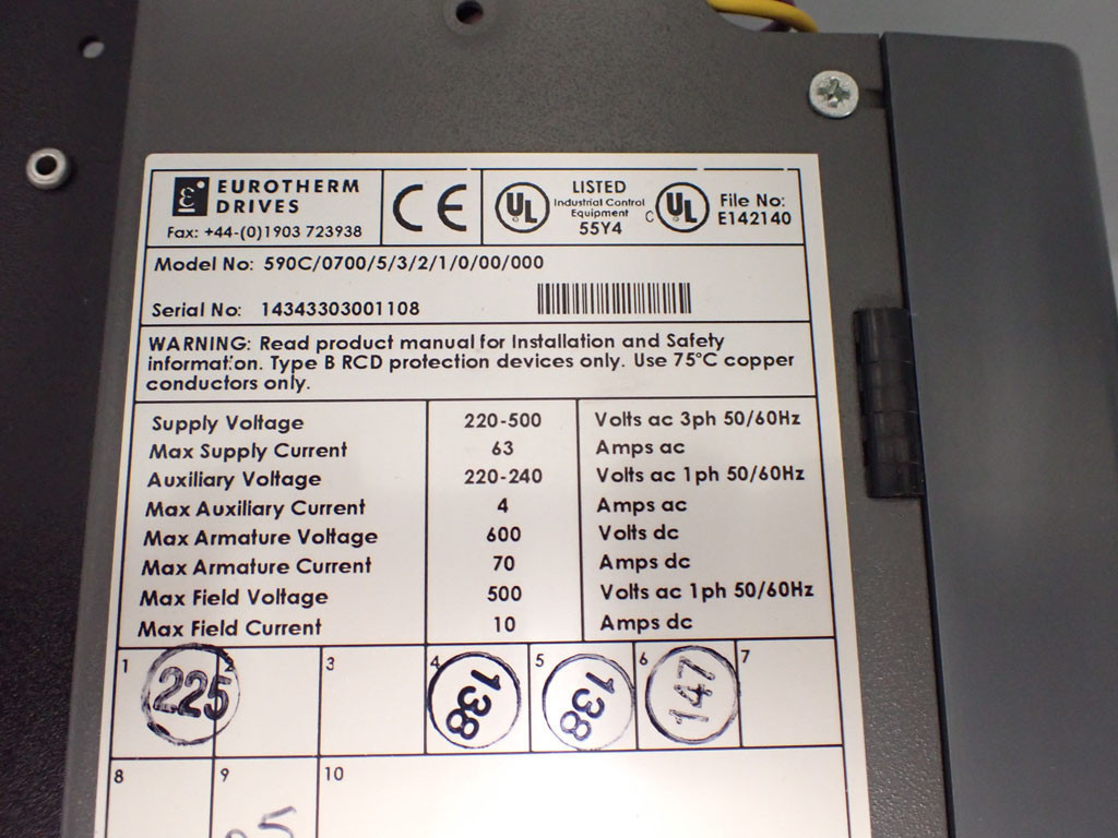 EUROTHERM DRIVES 590C/0700/5/3/2/1/0/00/000