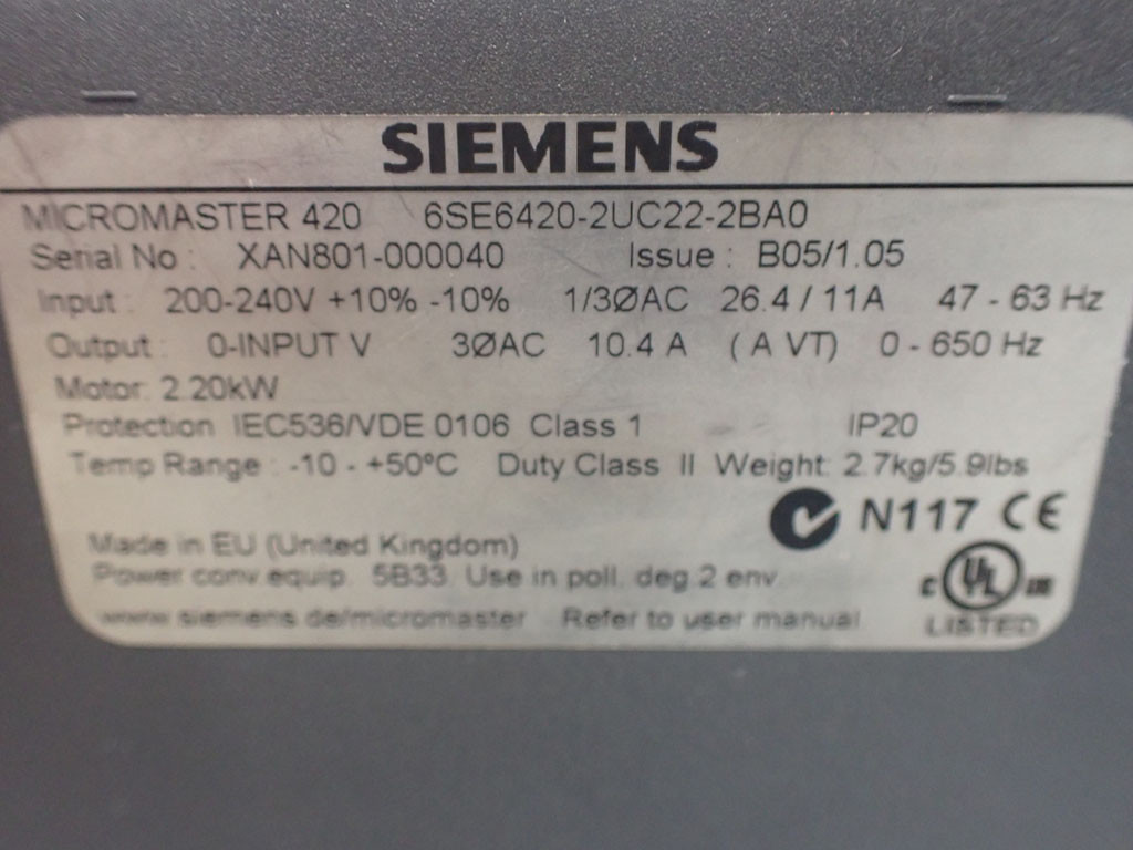 SIEMENS 6SE6420-2UC22-2BA0