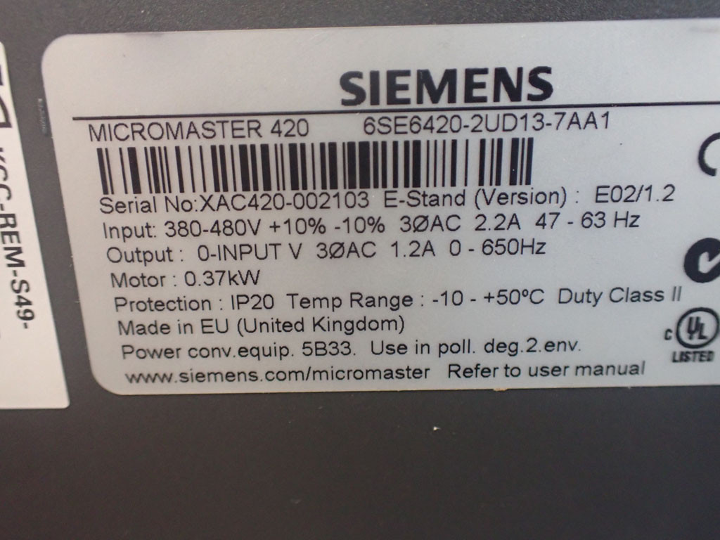 SIEMENS 6SE6420-2UD13-7AA1