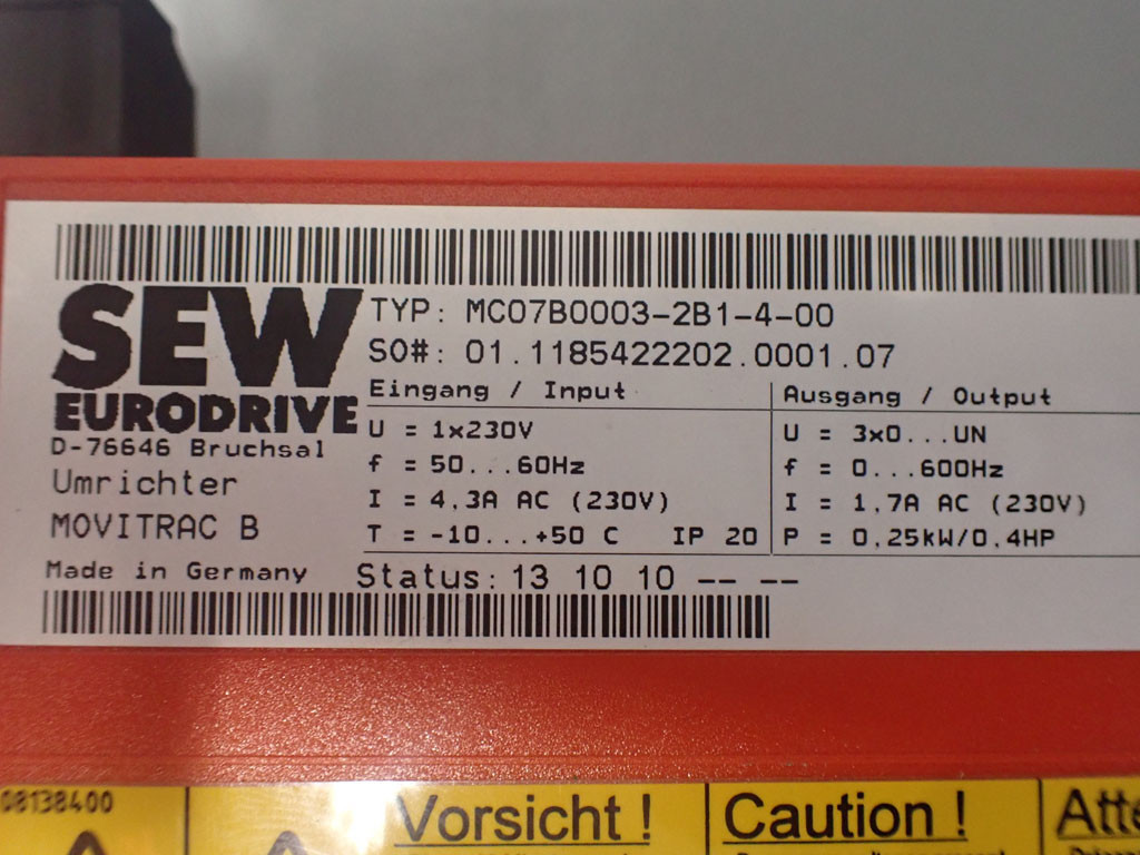 SEW EURODRIVE  MC07B0003-2B1-4-00