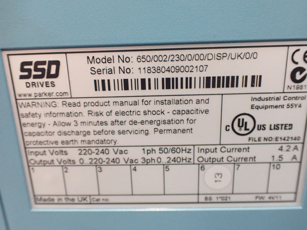 SSD 650/002/230/0/00/DISP/UK/0/0