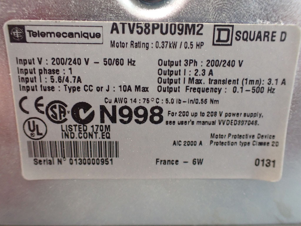TÉLÉMÉCANIQUE  ATV58PU09M2
