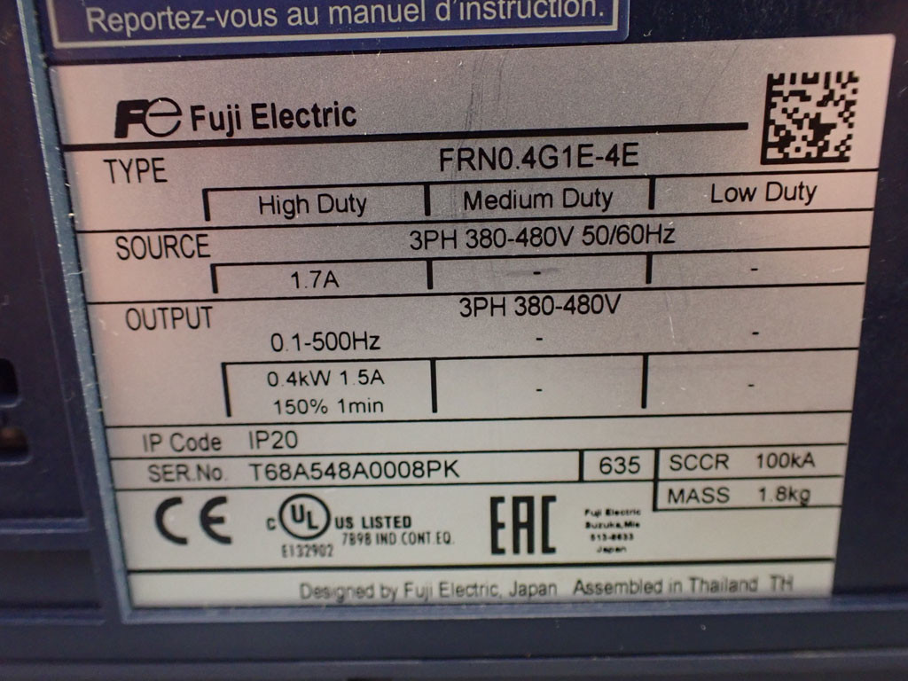 FUJI ELECTRIC FRN0.4G1E-4E