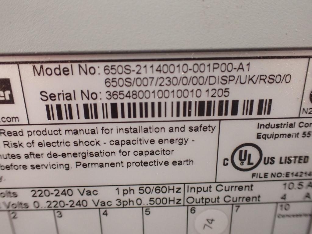 PARKER 650S-21140010-001P00-A1