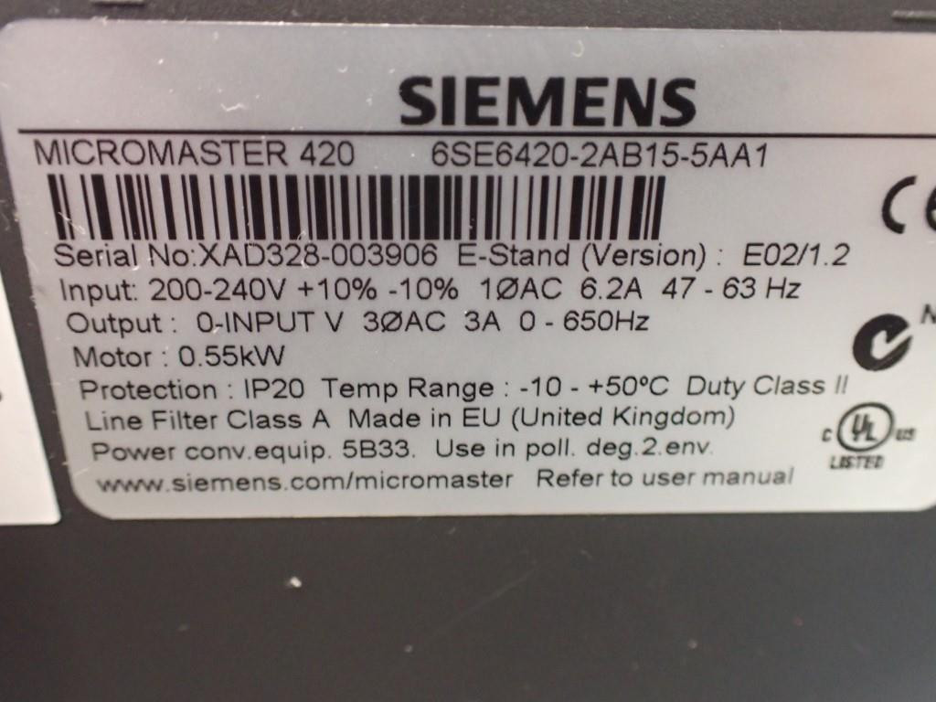 SIEMENS 6SE6420-2AB15-5AA1