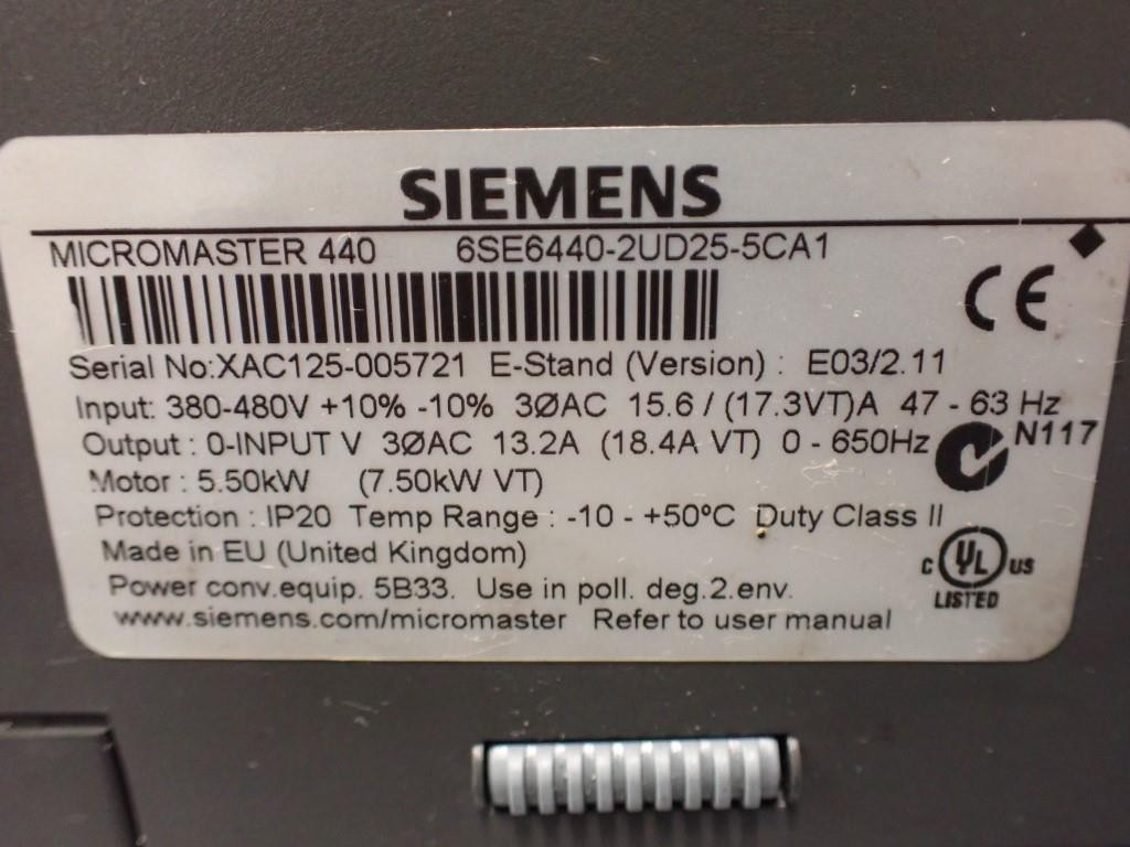 SIEMENS 6SE6440-2UD25-5CA1