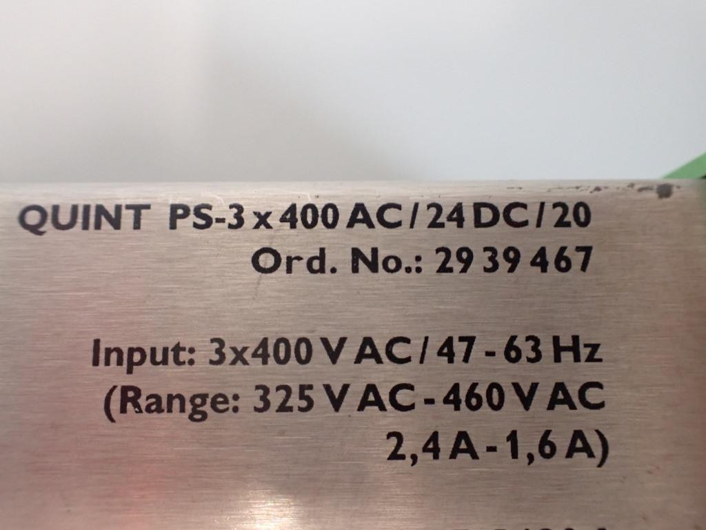 PHOENIX CONTACT QUINTPS-3X400AC/24DC/20