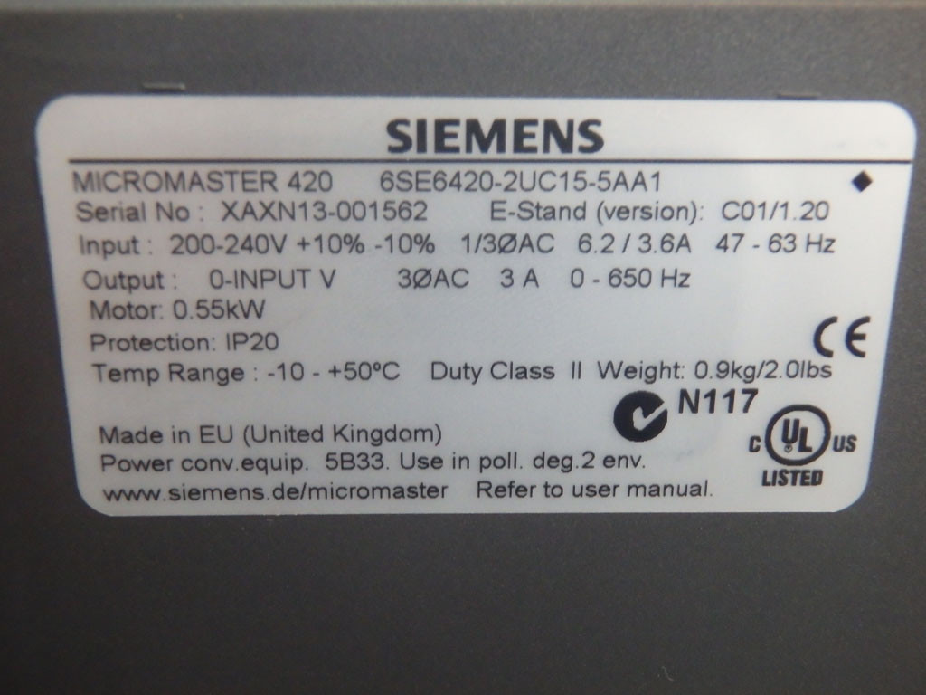 SIEMENS 6SE64202UC155AA1