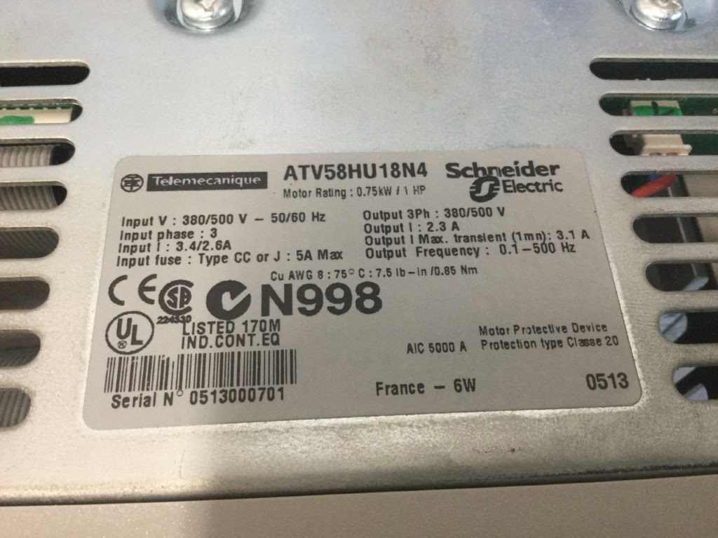 TÉLÉMÉCANIQUE  ATV58HU18N4