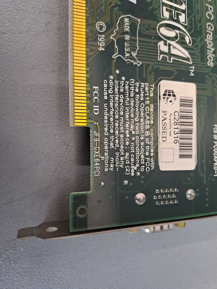 NUMBER  NINE CORPORATION  JF9GXE64PCI