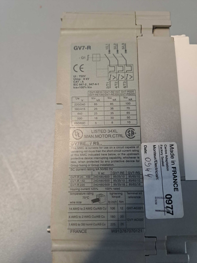 TÉLÉMÉCANIQUE  GV7RE150