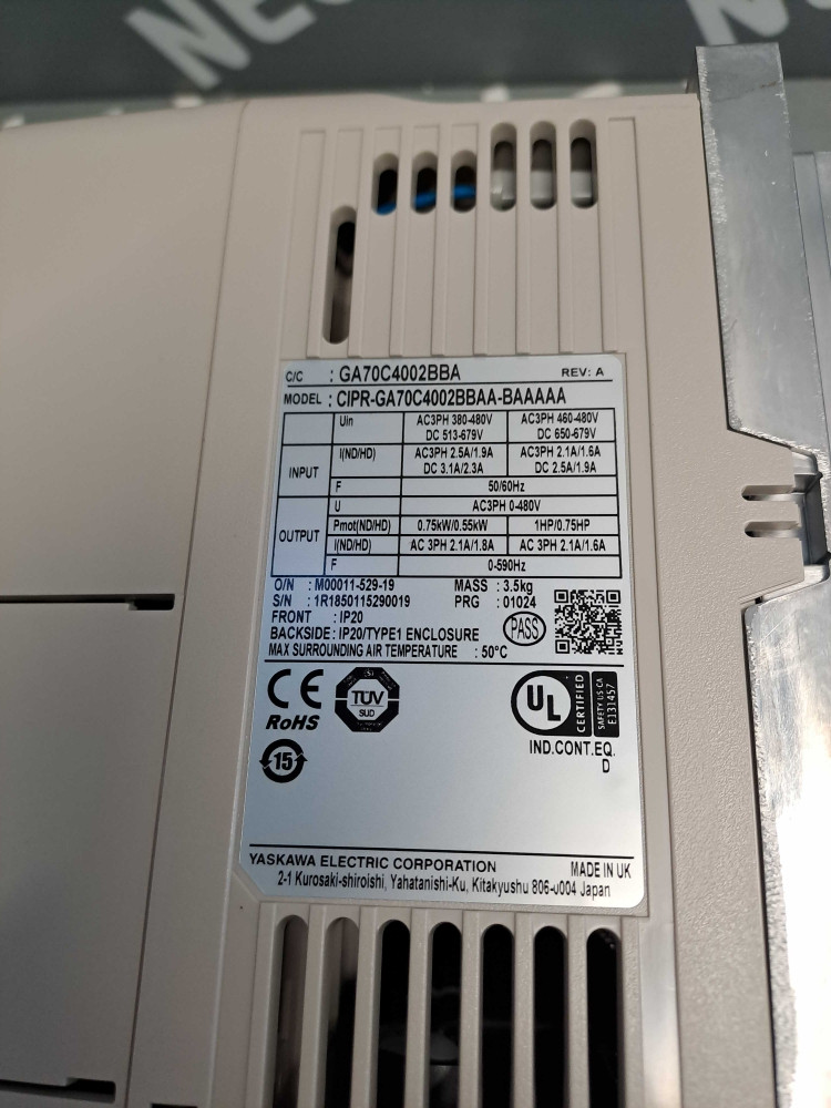YASKAWA  CIPR-GA70C4002BBAA-BAAAAA