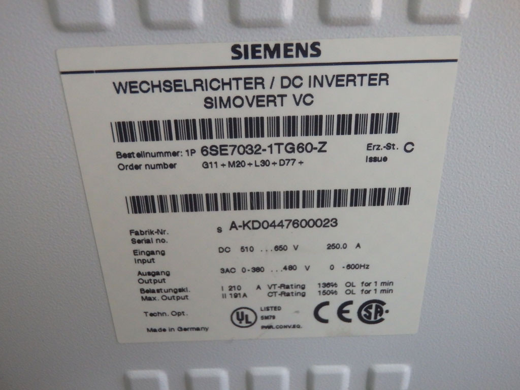 SIEMENS 6SE7032-1TG60