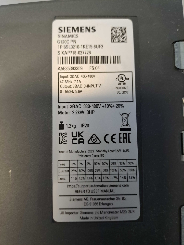 SIEMENS  6SL32101KE158UF2